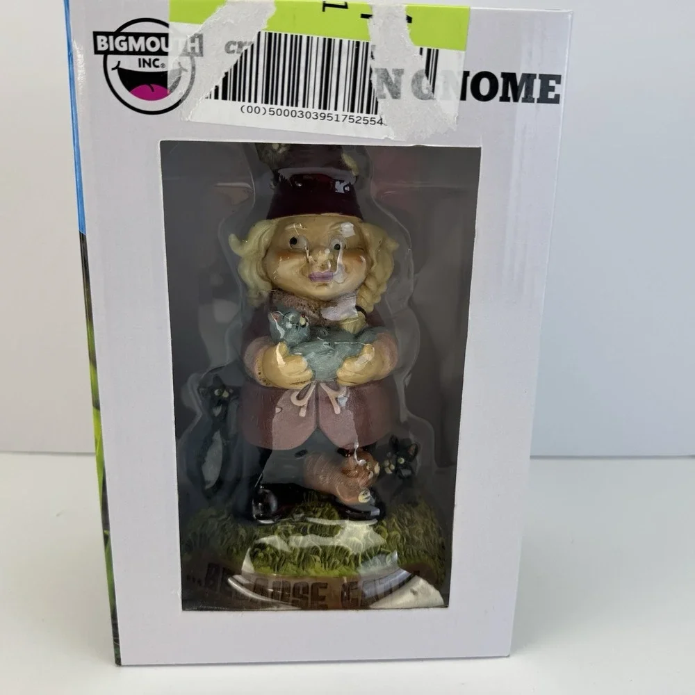 BigMouth Toys Crazy Cat Lady Garden Gnome Because Cats Funny Lawn Statue Figure